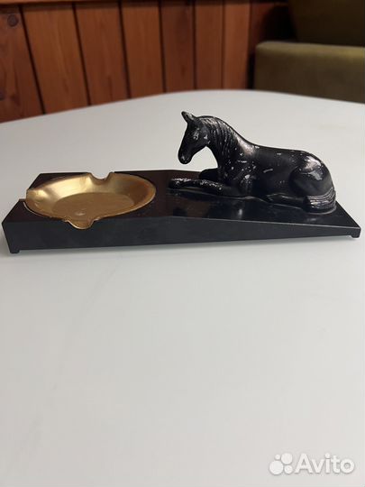 Пепельница карболит металл Конь Винтаж СССР
