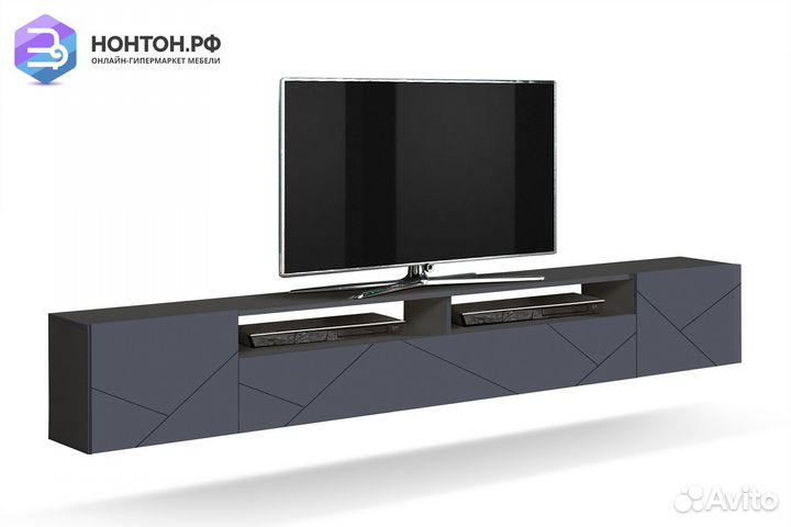 Тв-тумба Прага New диамант серый / софт графит