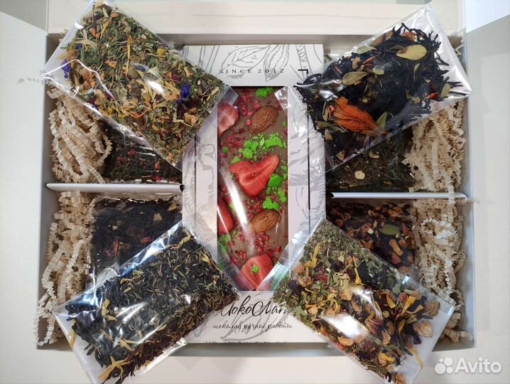 Подарочный набор чая и шоколад ручной работы