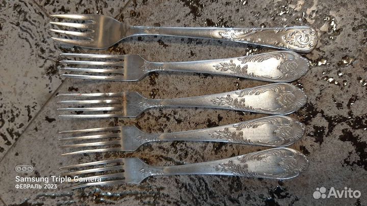 Ложки, вилки, мельхиор, столовые приборы, серебро