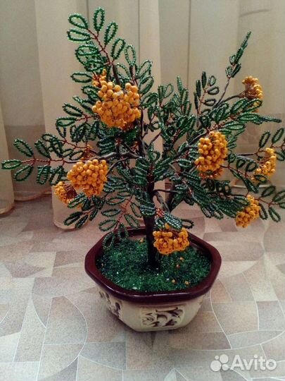 Дерево рябина из бисера