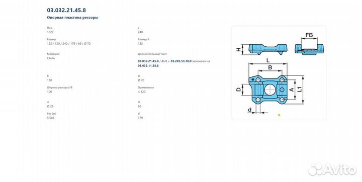 Опорная пластина рессоры BPW Левой LH