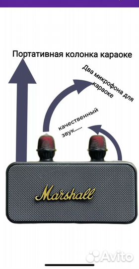 Колонка - караоке с 2-мя микрофонами Marhel