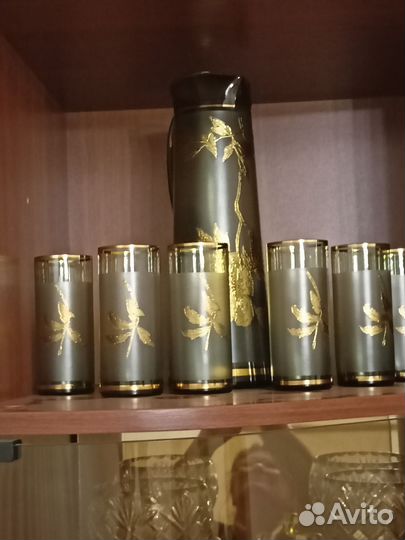 Графин со стаканами богемия