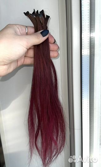 Волосы для наращивания натуральные омбре цветные