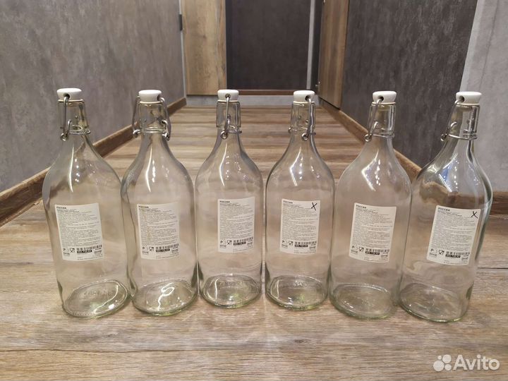 Бутылка стеклянная IKEA 1л