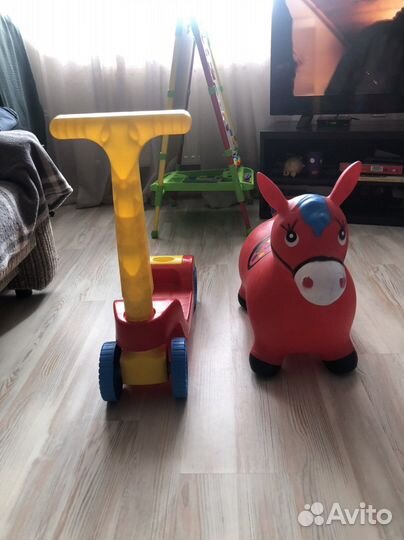 Самокат, резиновый попрыгун