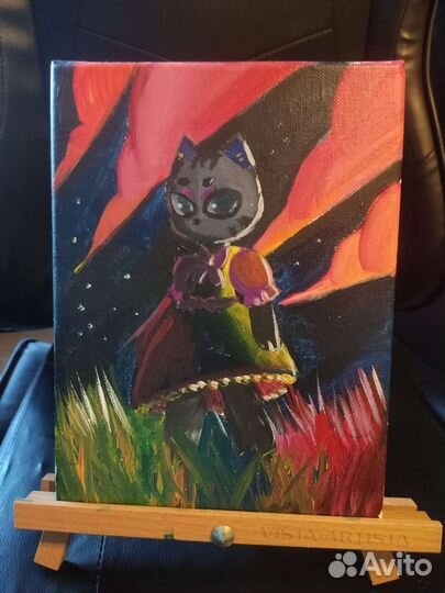 Картина аниме Кошка. Авторская работа