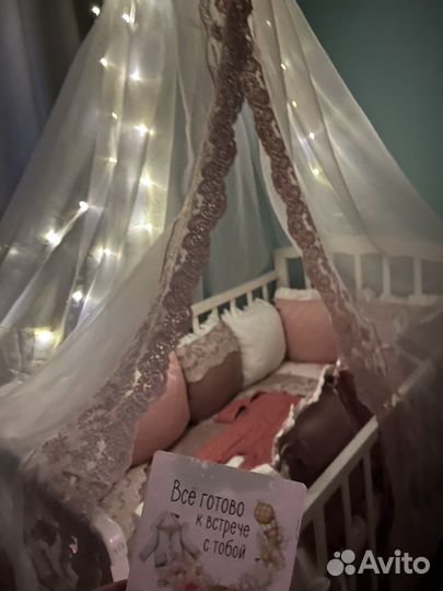 Бортики в кроватку для девочки
