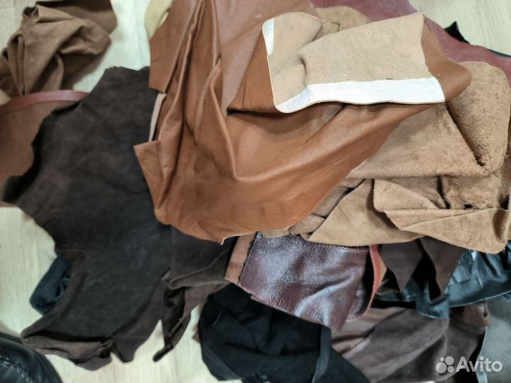 Лоскуты натуральной кожи для рукоделия пакетом