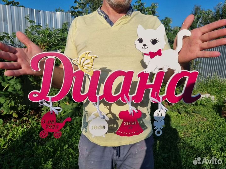 Именная детская метрика для новорождённого