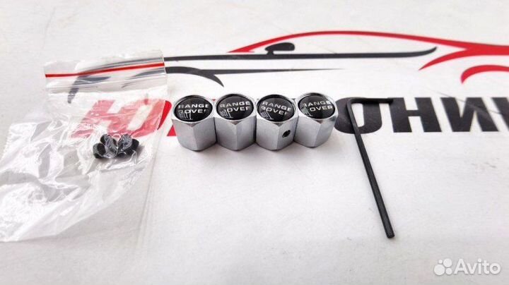 Колпачки на ниппель Range Rover хромированные с анти кражей