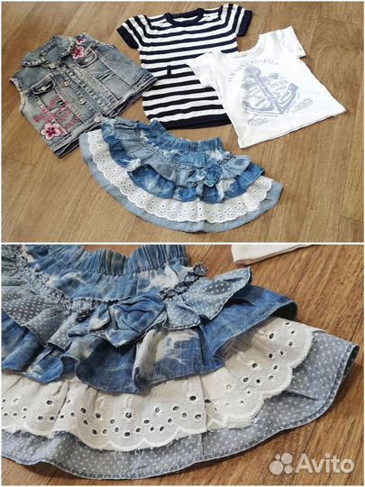 Брендовые вещи пакетом 30шт на девочку 86-92см