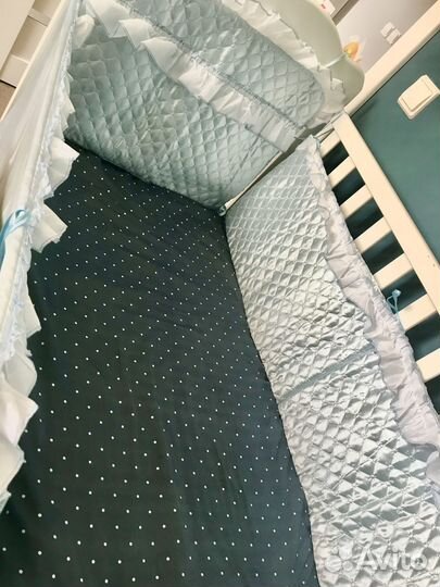 Бортики и балдахин в кроватку новые