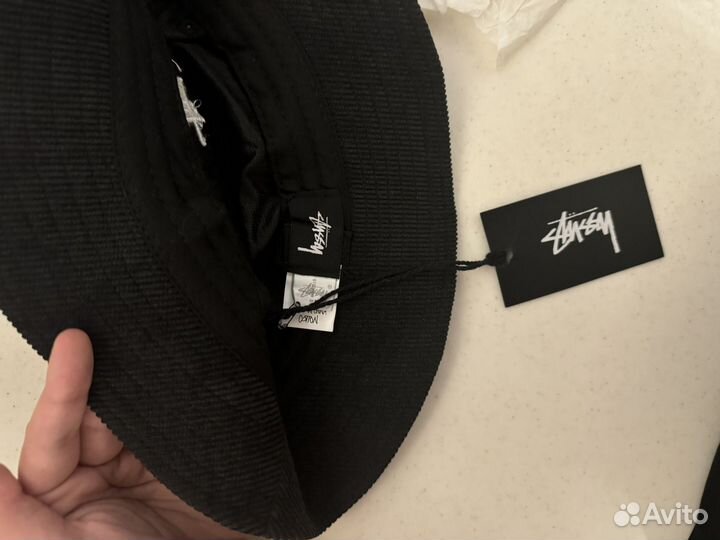 Панама stussy вельветовая графит