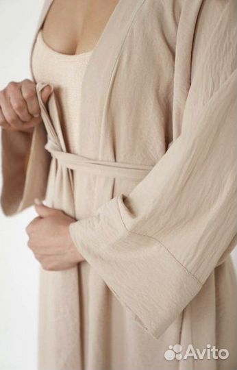 Халат женский пудровый