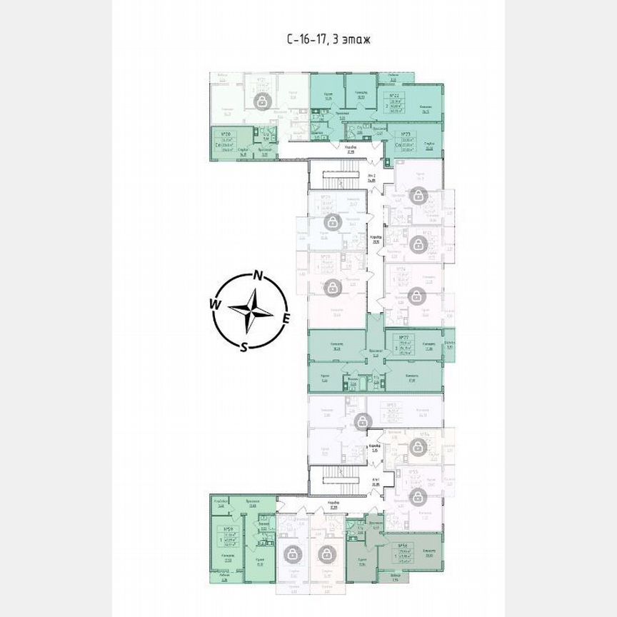 1-к. квартира, 45,5 м², 3/4 эт.