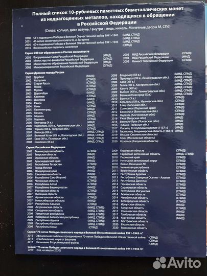 Памятные десятирублёвые монеты России