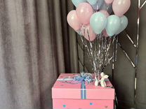 Коробка сюрприз с воздушными шарами