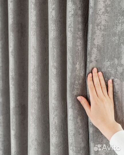 Портьеры мрамор Зарина Светло-серый шторы