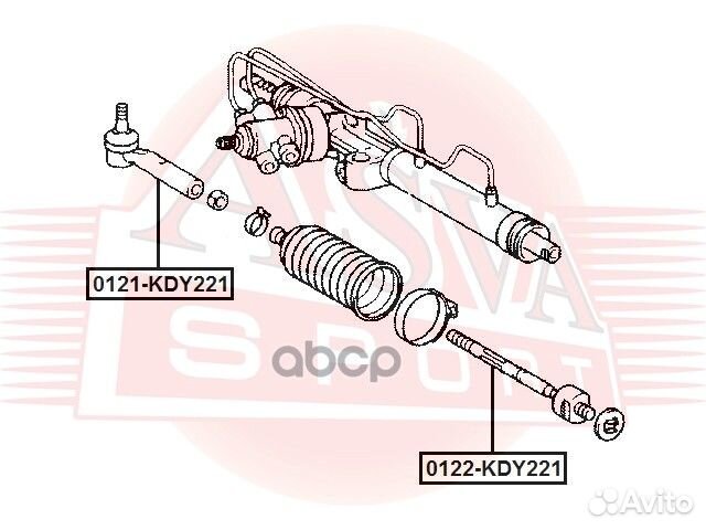 Наконечник рулевой 0121-KDY221 asva