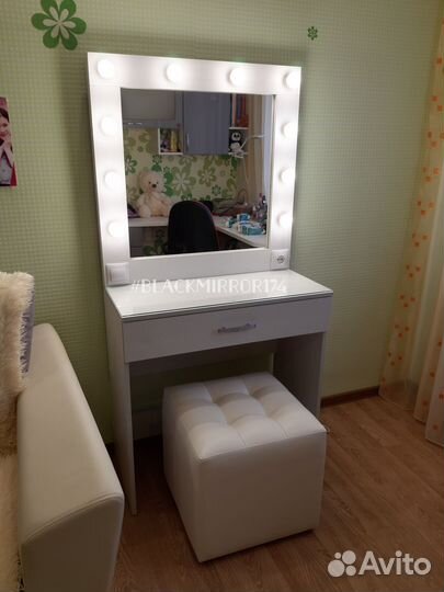 Гс1р80 макияжный столик белый с зеркалом