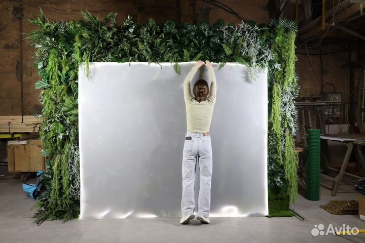 Фотозона на детский праздник. Фотозона из зелени