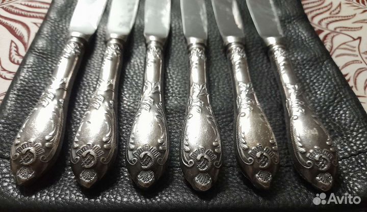 Ножи и вилки мельхиор 6 штук