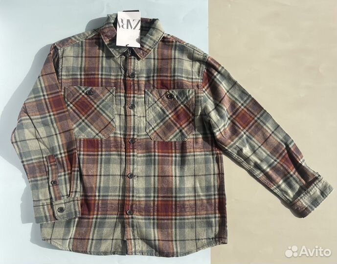 Рубашка в клетку zara 122