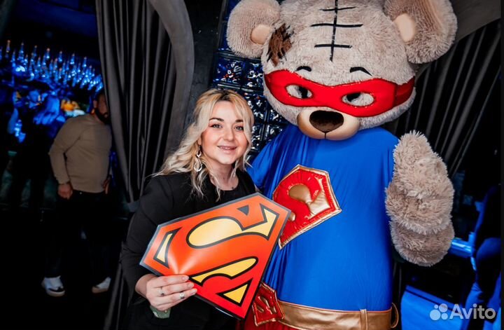 Супер Мишка Тедди Ростовая Кукла Курьер