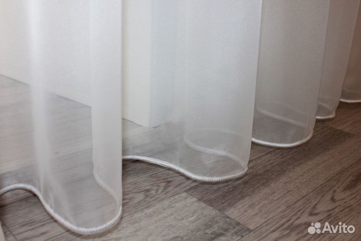 Тюль-вуаль с утяжелителем (белый) Турция