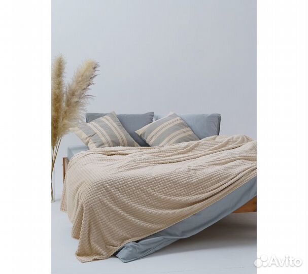 Плед GoodNight Велсофт Velvet 200х220, бежевый