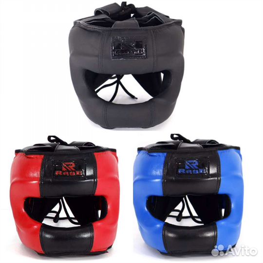 Боксерский шлем с бампером натуральная кожа