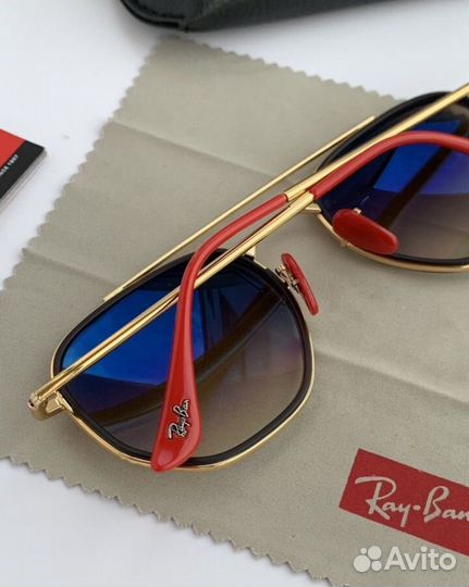 Очки ray ban hexagonal ferrari голубые