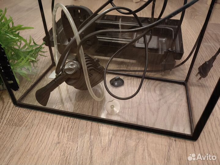 Аквариум с фильтром и декорациями