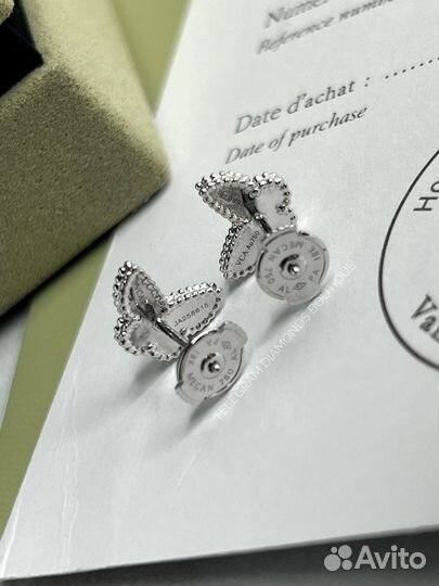 Серьги пуссеты Van Cleef Butterfly sweet