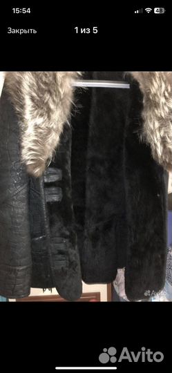 Дубленка натуральная с песцовым воротником