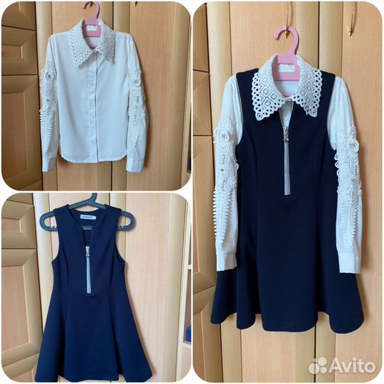 Школьная форма 122р сарафан + блузка