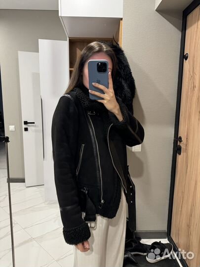 Дубленка авиатор zara