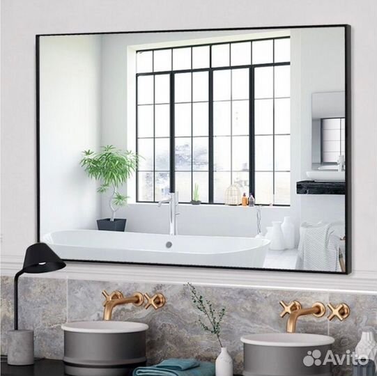 Зеркало в раме черного цвета 100*130см