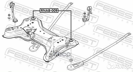 Сайлент блок Renault Trafic rnab-009 Febest