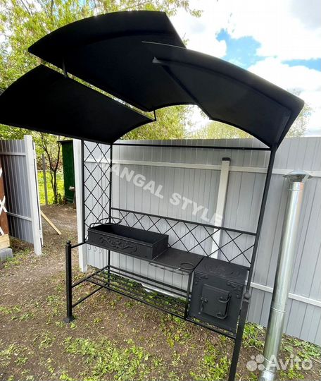 Мангал с печью под казан