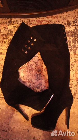 Сапоги 37р.натур.замша,демисезон