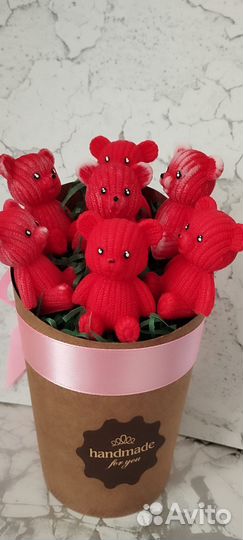 Букет из мишек на день святого Валентина