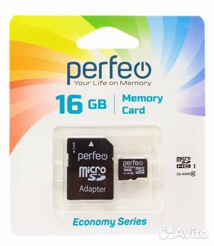 Карта памяти microSD 16GB Class 10 (с адаптером) P