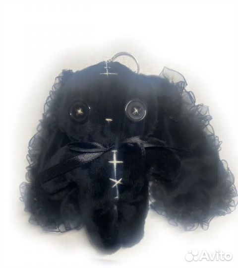 Зайчик милый плюшевый брелок y2k deadcat dirtbag