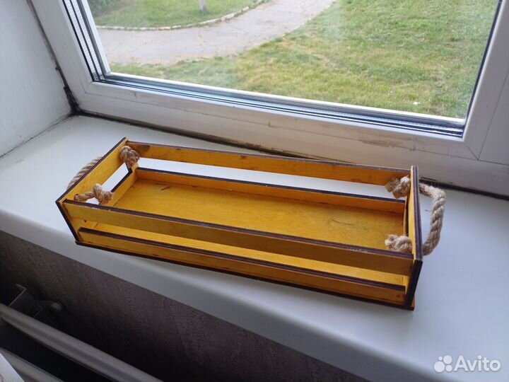 Деревянное кашпо (ящик) для цветов и декора