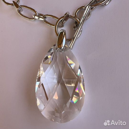 Swarovski крупный кристалл колье цепь