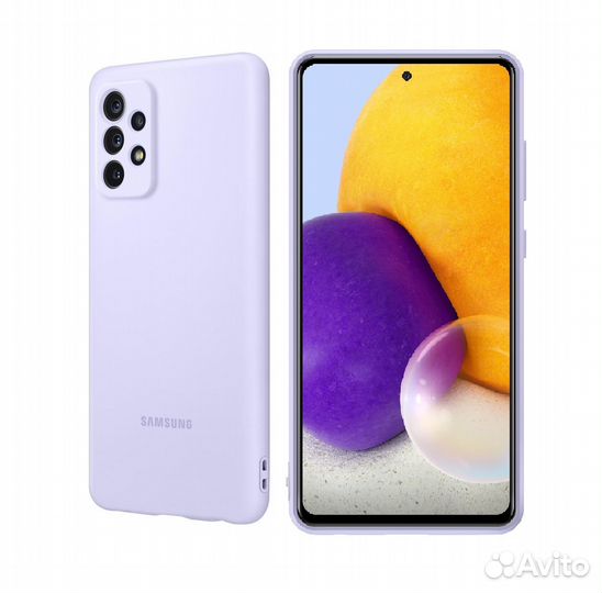 Оригинал Silicone Cover для Samsumg A72 Фиолетовый