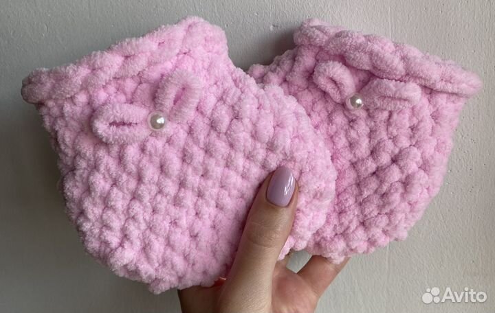 Пинетки вязаные утепленные